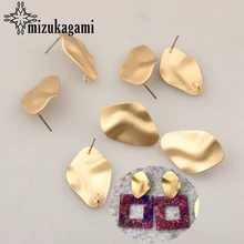 Zinc Alloy Golden Fashion 3D Geometric Earrings Base Earrings Connector 18*26mm 6pcs/lot For DIY Earrings Making Accessories