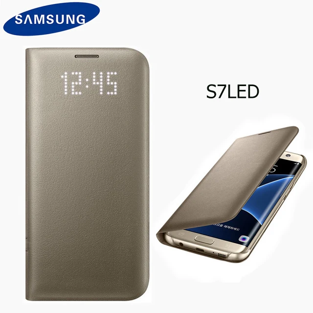 Original Samsung S7 LED case Smart View Flip Wallet Case for Samsung