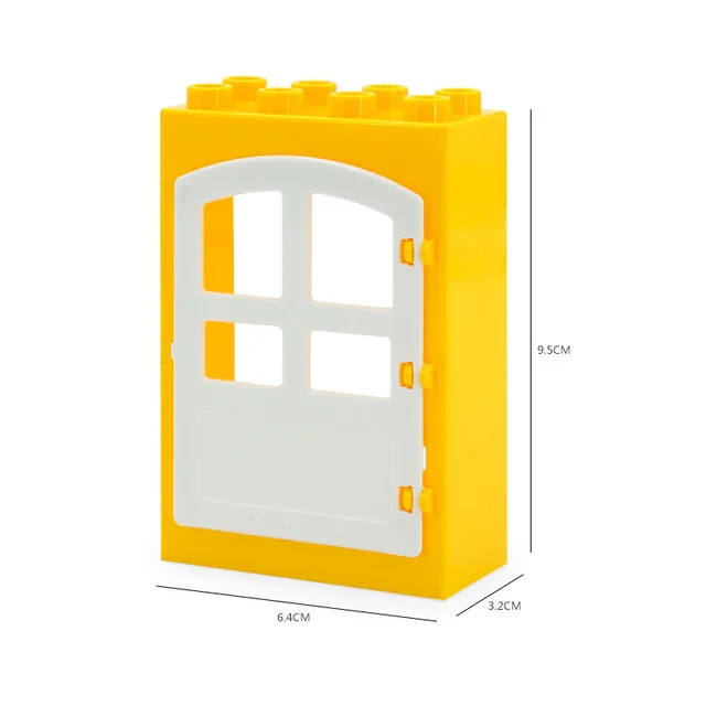 Diy Большие размеры строительные блоки домик-замок крыша окна двери аксессуары совместимы с дублированные игрушки для Дети Детские подарки - Цвет: Yellow