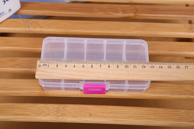 New 10 Grids Practical Adjustable Plastic Compartment Storage Box Case Bead Rings Jewelry Display Organizer plastic