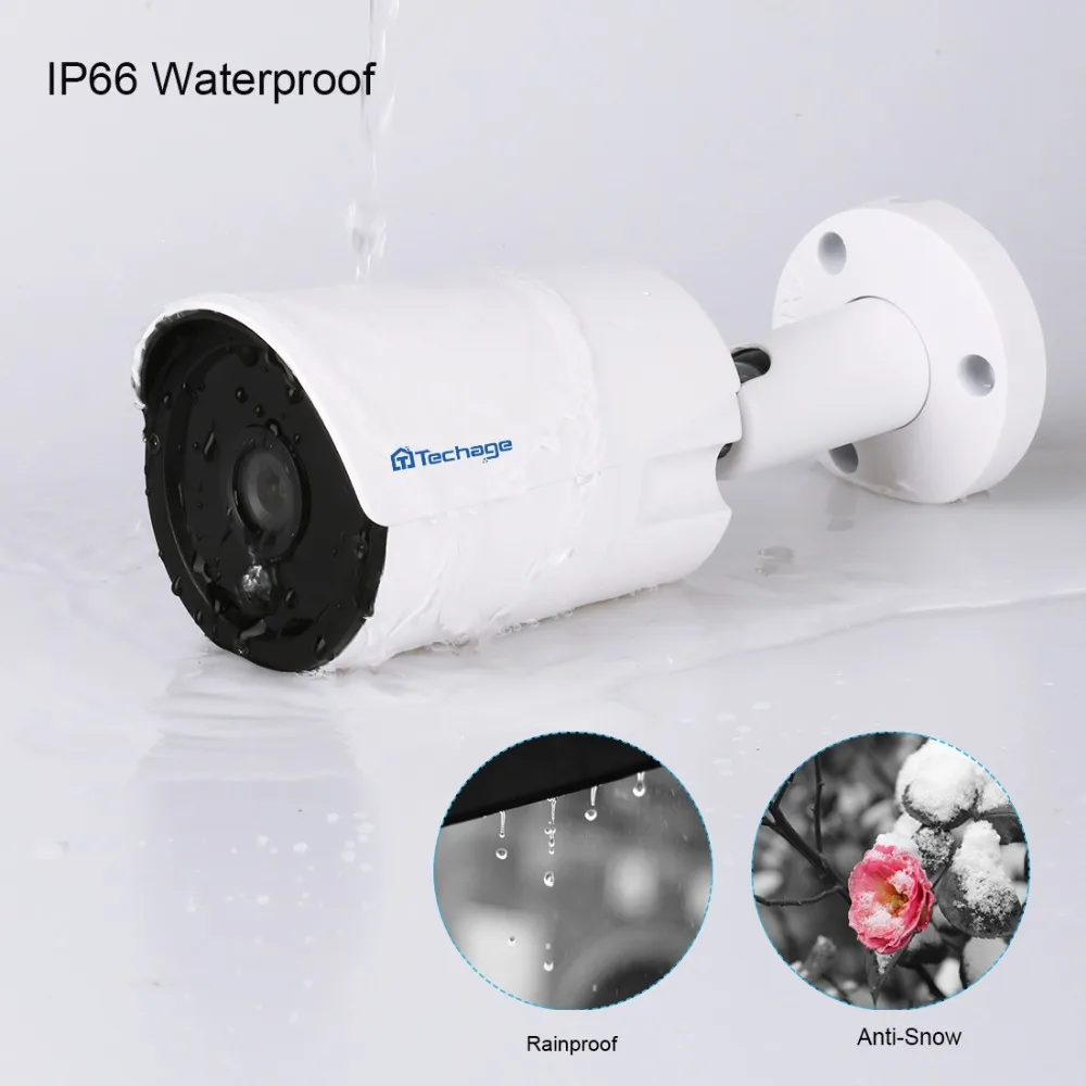 Techage 1080 P 48 В POE IP Камера открытый Водонепроницаемый 2MP HD P2P ONVIF 6 шт. ИК светодио дный