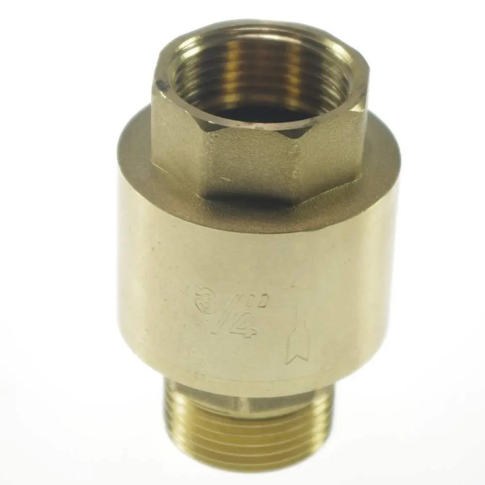 1 шт. латунь 3/" Женская Мужская резьба BSPP In-Line обратный клапан Весна вертикальный