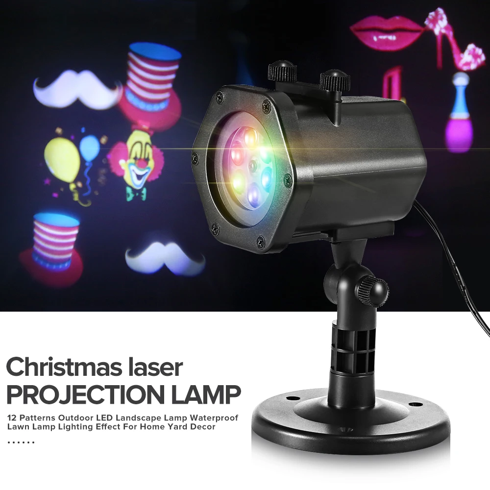 

Christmas Laser Projector Light 12 Patterns Outdoor LED Landscape Lamp Waterproof Lawn Lamp Lighting Effect For Home Yard Decor