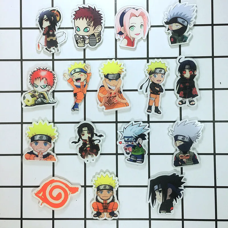 

1 pcs Acrylic Brooches Cartoon Anime Naruto Sasuke Kakashi Brooch Backpack Student Clothes Brooches Pins Bag Decor Brooch Badges