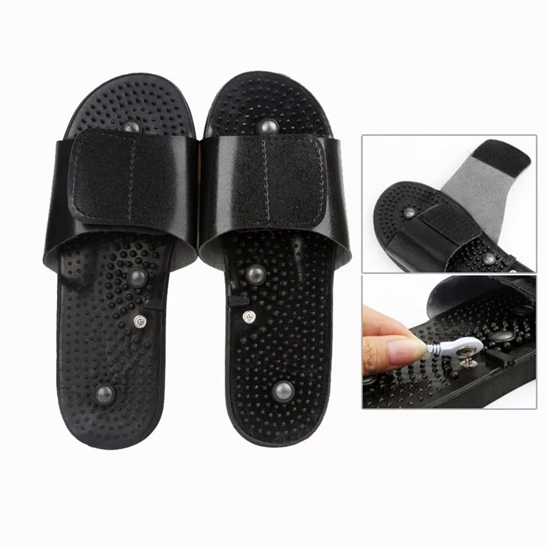 Chinelo + 16 Estimulador Muscular Elétrico Botão Russo Pçs Elétrodo Almofadas Corpo Relaxar Massageador Pulso Dezenas Acupuntura Máquina Presente 14 Estimulador muscular elétrico botão russo chinelo +