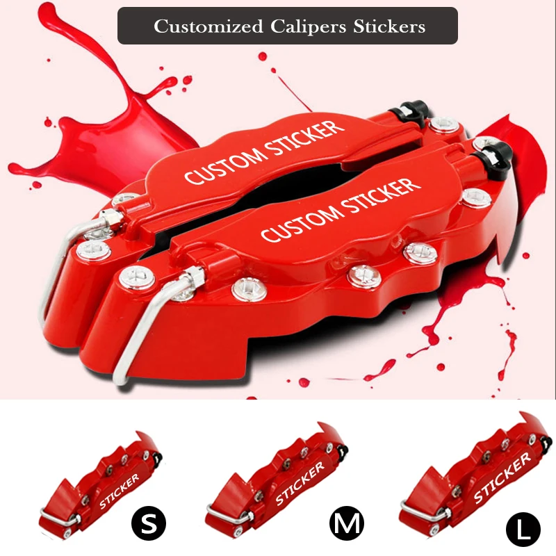 

For BREMBO Benz AMG PORSCHE RANGE ROVER AUDI RS 2pcs Car Calipers Sticker Customized Car Disc Brake Sticker Reflective Decal
