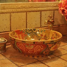 Estilo antiguo, lavabos de cerámica europeo, encimera, lavabo, lavabo decorativo