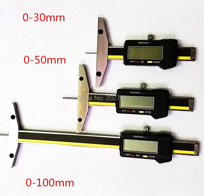 100 мм Цифровой измеритель глубины с тонким стержнем электронный датчик глубины протектора шин 0-100 мм Цифровой тонким стержнем датчик глубины s