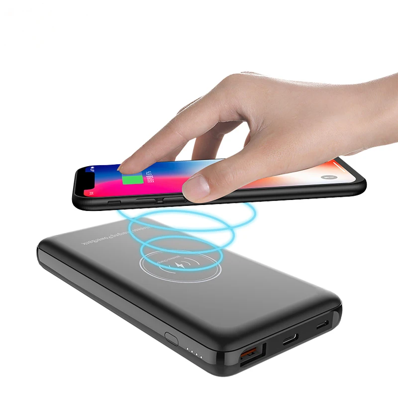 10000 мАч беспроводной внешний аккумулятор для Xiaomi MI Iphone XS Max 7 8 Внешний PoverBank 2 USB
