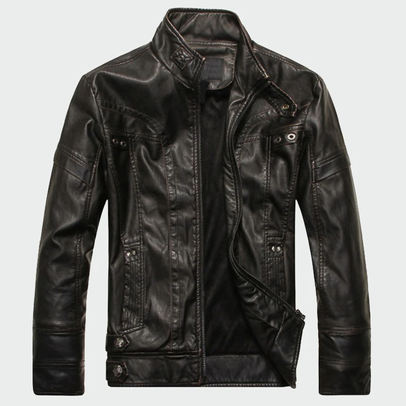 

M-5XL Mens Leather Jackets High Quality Classic Motorcycle Bike Cowboy Jacket Male Plus Velvet Thick Coats Brand Clothing