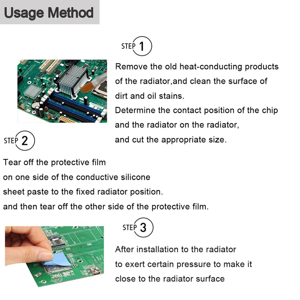 Мм 0,5 шт. 15x15x360 мм термальность Pad радиатор охлаждения GPU процессор SMD Проводящий силиконовый Pad