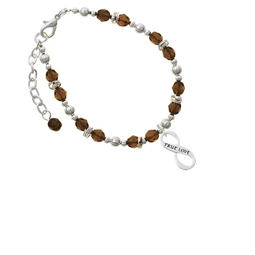 True Love Infinity Sign Brown Beaded Bracelet
