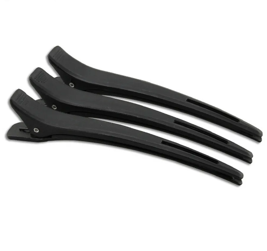 Black Color Plastic Barber Hair Clips, 10PCS Salon Styling Hair Design Clipsin Hair Clips