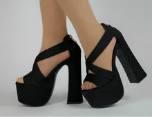 Catwalk sexy nightclub 17cm super high heels fish head 16cm thick crust thick with high waterproof sandals women