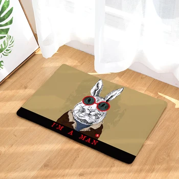 

Nordic INS style printed door mat Animal cartoon carpet plant mat bedroom door bed covered with blanket