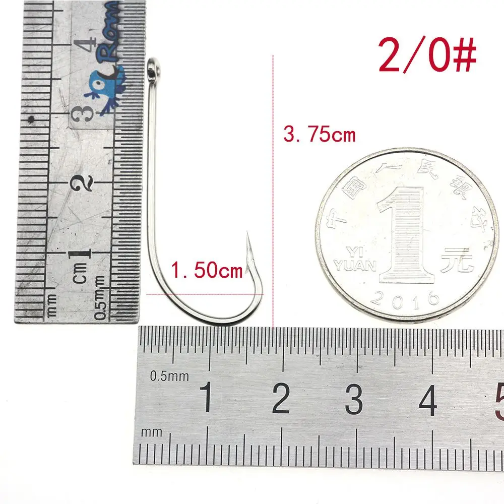 Rompin 50 шт./лот с длинным хвостовиком, колючие рыболовные крючки, серия О 'Шонесси, джиг крючок, джиг, Большой Крючок для рыбы, 9255-6#-7/0# джиг крючок, сталь - Цвет: size 2I0
