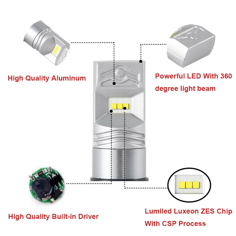 LYMOYO 2 шт. автомобильный H4 светодиодный hi/lo с чипом CSP 6SMD drl противотуманный фонарь