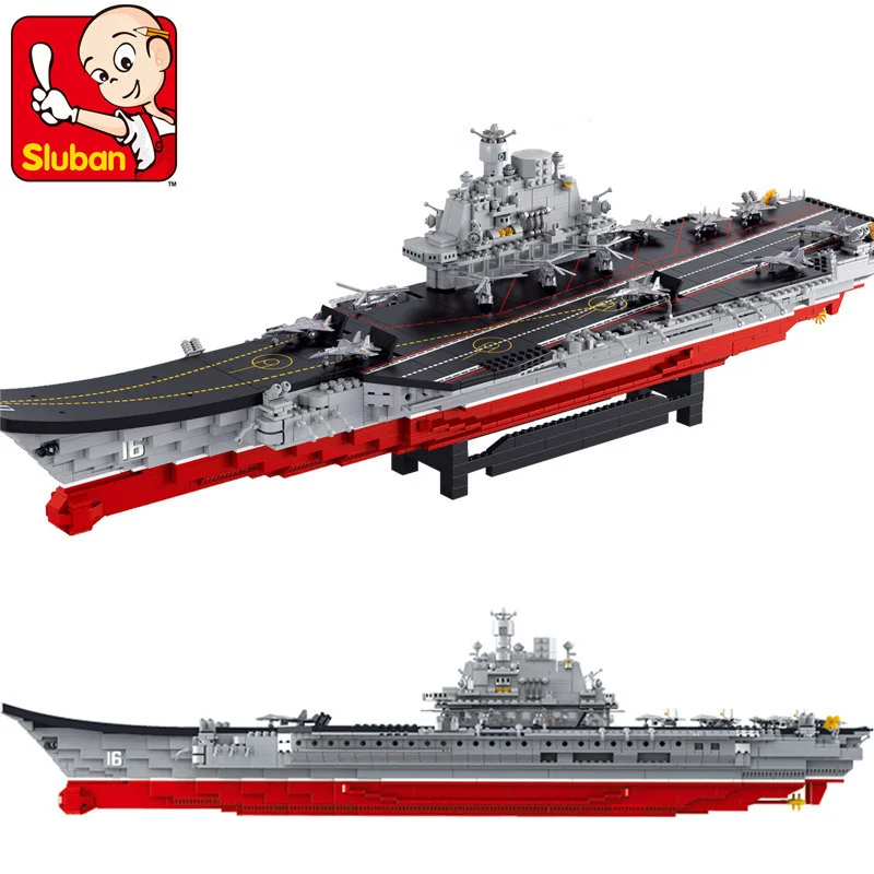 

Building Block Sets Compatible with lego aircraft carrier military 1:350 3D Construction Brick Educational Hobbies Toys for Kids