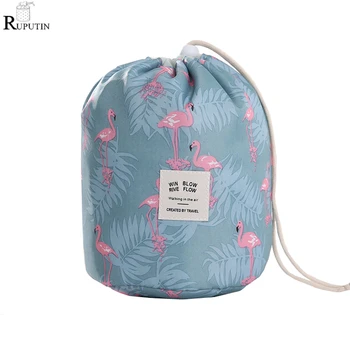 

RUPUTIN Drop Ship Drawstring Barrel Shaped Cosmetics Storage Bags Large Capacity Makeup Storage Boxs Travel Waterproof Wash Bags