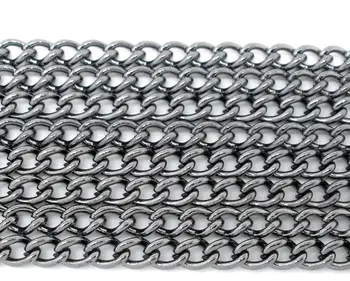 

Free shipping!!!!100M/ DIY jewelry findings-Gunmetal Curb Chains Findings 4x3mm