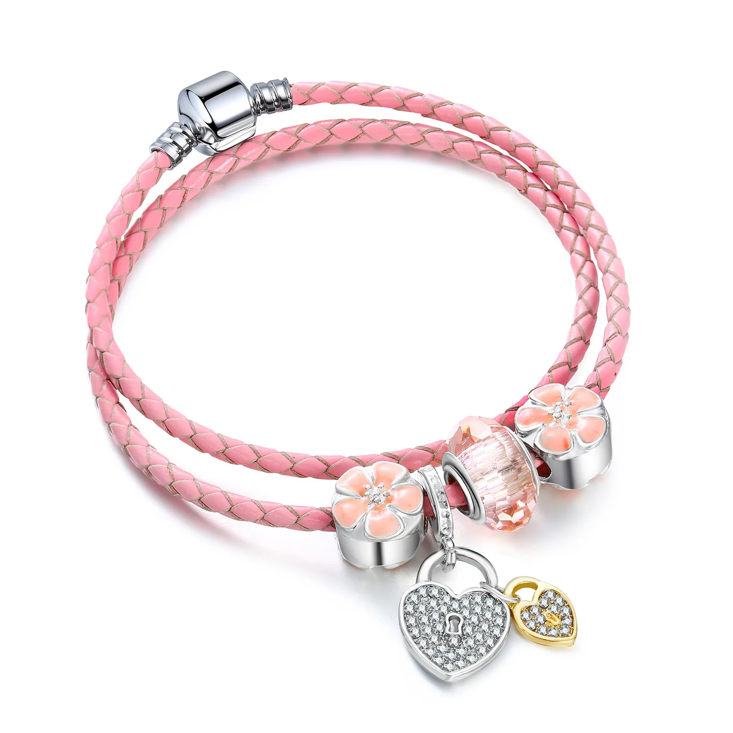 Браслет pandora для женщин античный серебристый с цепочкой из кожи|bracelets for|bracelets for
