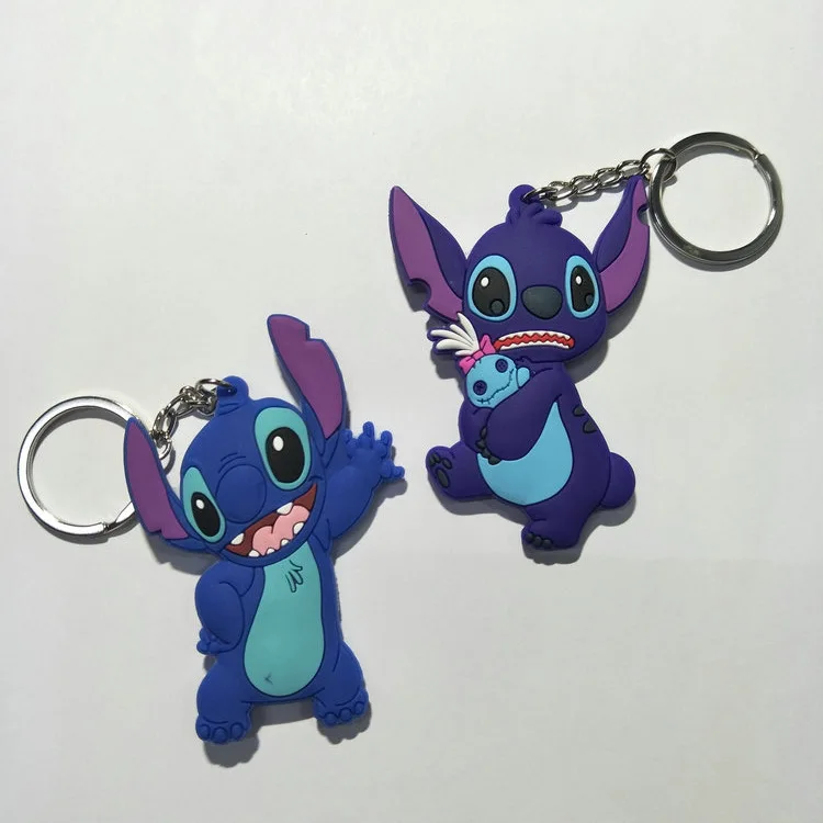 

1PCS 6 to 9CM STITCH Cartoon Anime Key Chain PVC Figure Keyring Toy Keychain Keyholder Birthday Gift NEW Trinkets