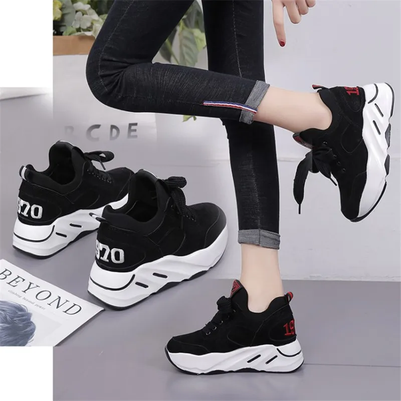 

2018 Warm women's Shoes black Shoe Women Fashion Brand Retro Platform Sneaker Lady Autumn Winter footwear chaussure Soft Woman
