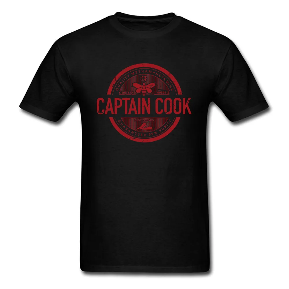Captain cook 100% Cotton Fabric T-Shirt for Men Short Sleeve Comics Tees Hot Sale Summer Fall Crew Neck Tee Shirts Birthday Captain cook black