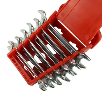 

6pc dual use open end wrench hardware tools galvanized wrench plastic frame combination wrench set metric