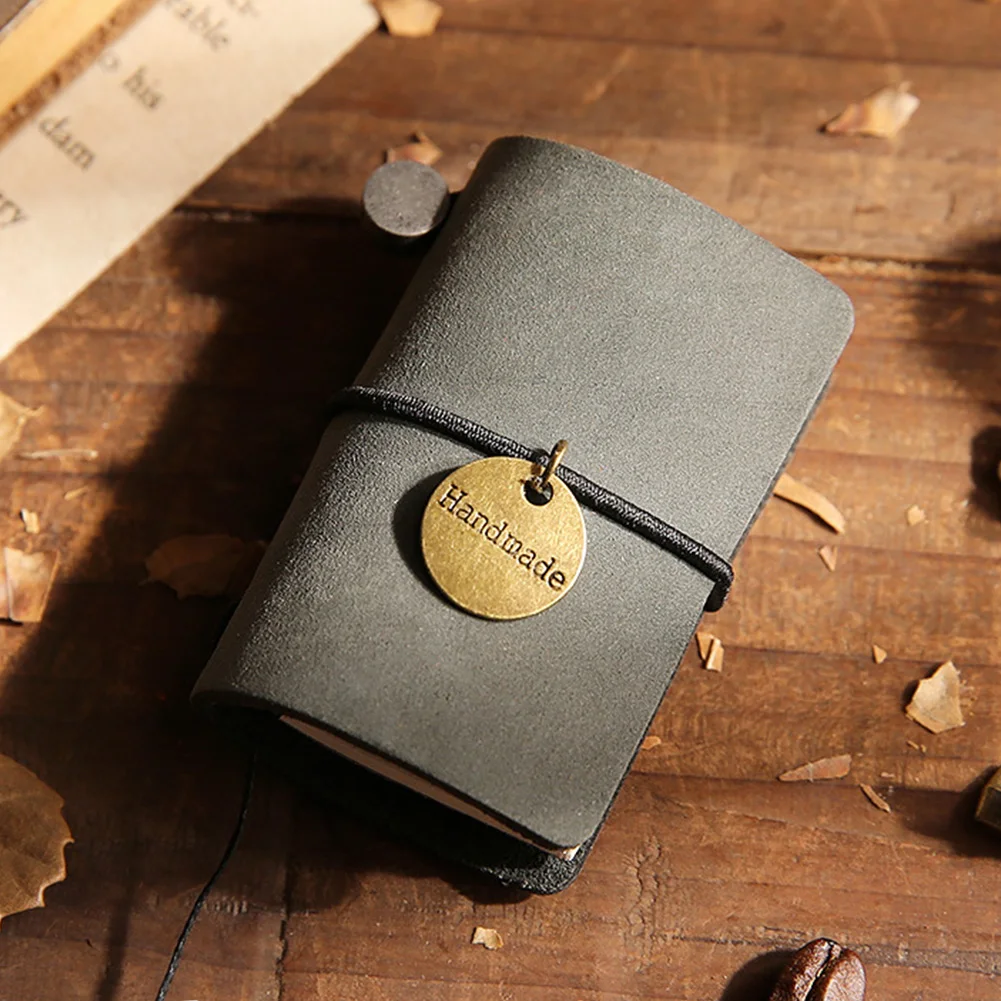 

Journey Cowhide Cover Traveler Notepad Retro Diary Portable Notebook Daily Memo Mini Bandage School Supply Vintage