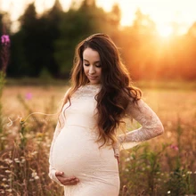 Новые платья для беременных для фотосессии кружевное нарядное платье для беременных реквизит для фотосъемки платье макси для беременных с длинными рукавами