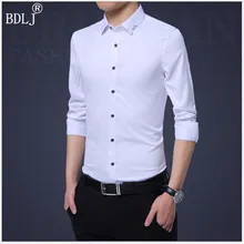 BDLJ Новая высококачественная брендовая мужская рубашка с длинными рукавами, британский Шелковый костюм, рубашка большого размера, повседневная мужская рубашка
