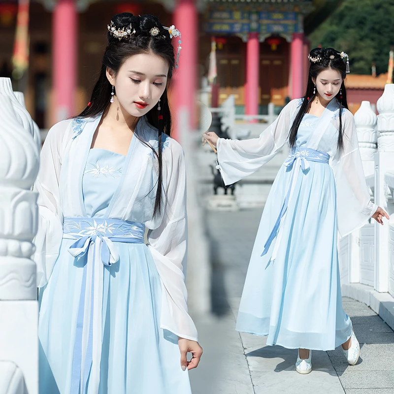 

Chinese Folk Dance Costume Lady Hanfu Clothing Tang Dynasty Oriental Princess Ancient Hanfu Clothes National Lady Stage Dress