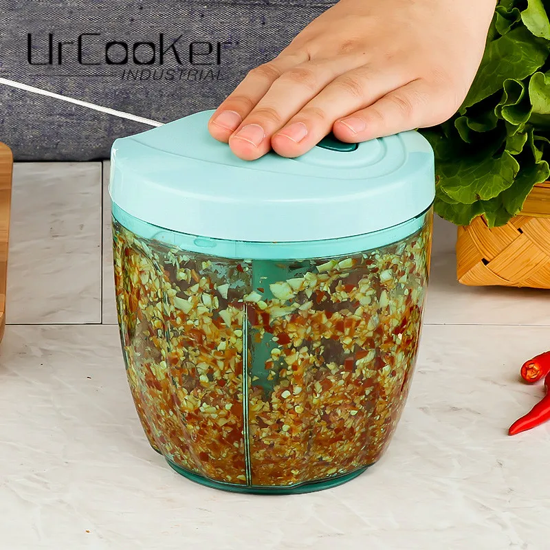 Multifunction Vegetable Cutter Hand Chopper Spiral Slicer Manual Meat