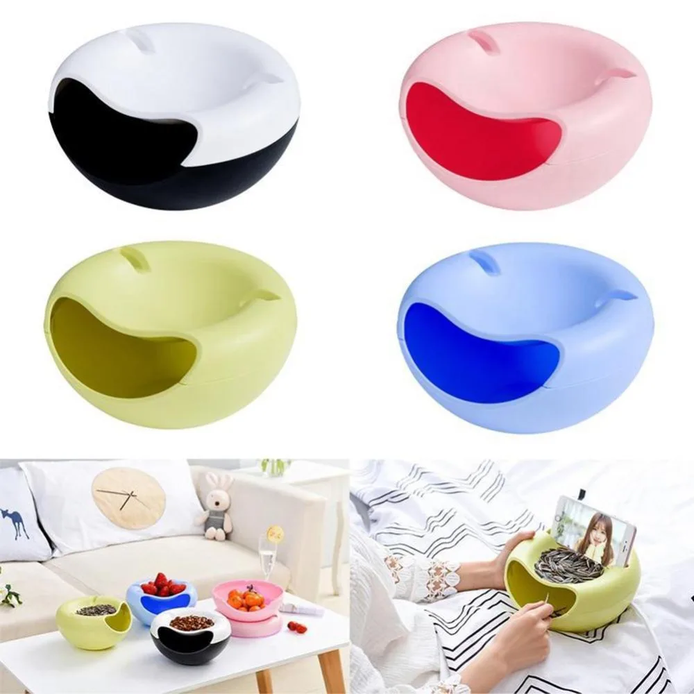 

Plastic Melon Seeds Storage Mobile Phone Holder Candy Snack Dry Fruit Organizer Bowl Table Container Plate Dish