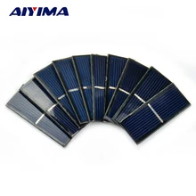 AIYIMA 10pcs Solar Panel Solars Cell 0.5V 220mA Photovoltaic Panel DIY Solar Battery Car Charger Power Bank China 55*22*3mm