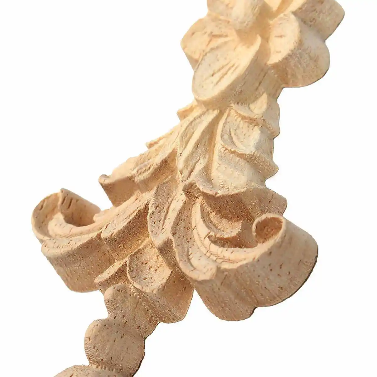 Wood Carved Corner Onlay Applique Unpainted Frame Decal Furniture Door Bed Decorative Wooden Flower
