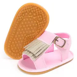 Летние Сандалии для девочек для отдыха модные сандалии для девочек для детей из искусственной кожи с кисточками Обувь для малышей Обувь