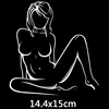 Autocollant de voiture trois Ratels LBH575 #14.4x15cm, étiquette de voiture drôle pour fille, cheveux longs, sexy, assis ► Photo 2/3
