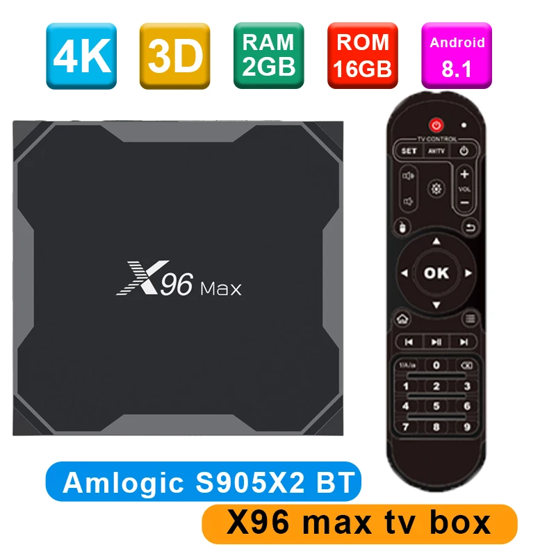 

X96Max Smart TV BOX Android 8.1 Amlogic S905X2 LPDDR4 Quad Core 16GB32GB64GB 2.4G&5GHz Wifi BT 1000M 4K BOX Set top box X96 Max