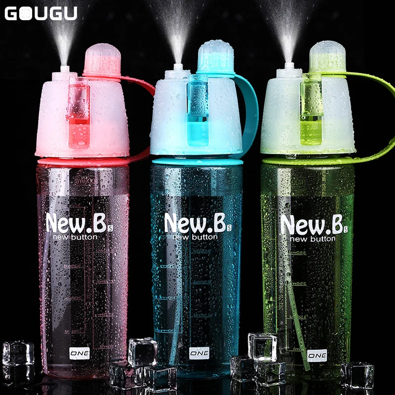 400ml/600ml Spray Water Bottle Sprayer Portable Outdoor Cycling Sports Bottle Space Pot Travel