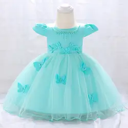 Костюм для новорожденного ребенка праздничное платье для девочек с цветочным рисунком для девочек одежда принцессы пышные платья Первое