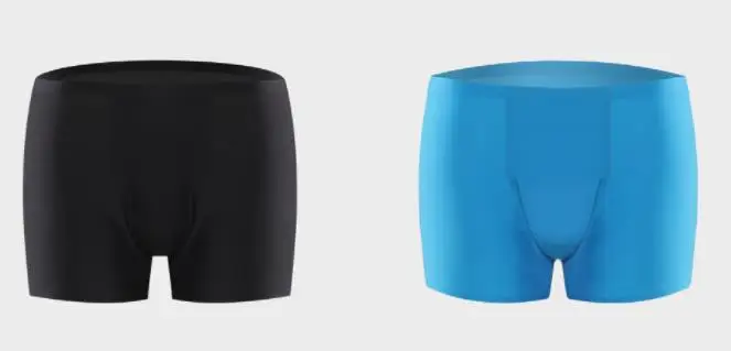 2 шт xiaomi Air sensation Мужское нижнее белье 3D бесшовные волокна легкие дышащие штаны квадратные шорты - Цвет: Black dark blue XXL