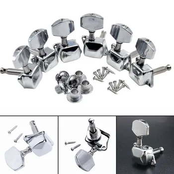 

6Pcs/set Chrome Guitar Tuning Pegs Tuner Machine Heads Semiclosed 3L + 3R tuning peg machine head