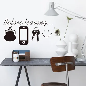 

Before Leaving Reminder Quotes wall stickers Bedroom living room Door wall decor Decals for Daily poster Mural