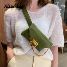 Модная поясная сумка, женская кожаная поясная сумка, известный бренд, поясной ремень, сумки на цепочке с металлической пряжкой, квадратный карман для телефона N82