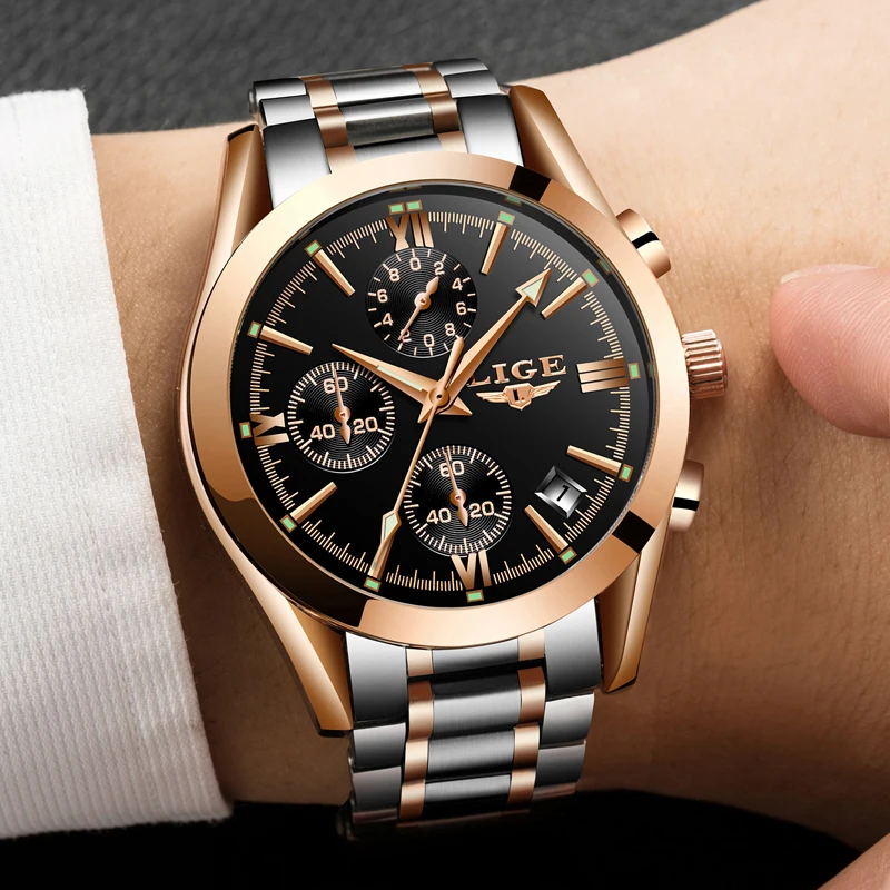 Relogio Masculion LIGE Men Watches Top Luxury Brand Military Sport Watch Mens Quartz Clock Full Ste