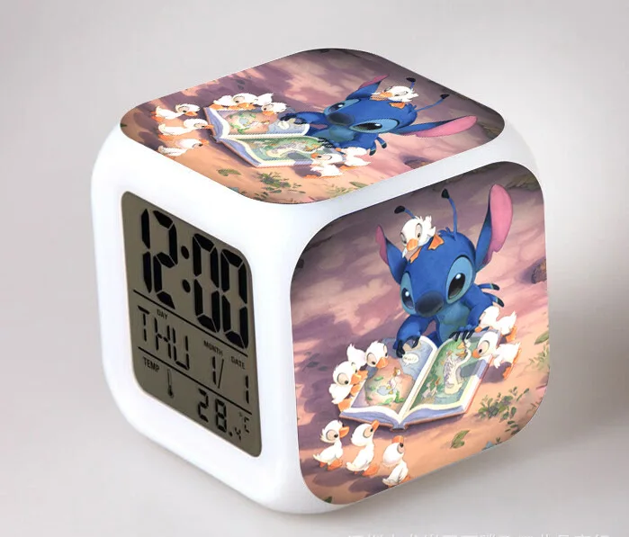 Lilo& Stitch мультфильм детский будильник wekker цифровой будильник игрушки led reloj despertador wake up light reveil настольные часы - Цвет: 3