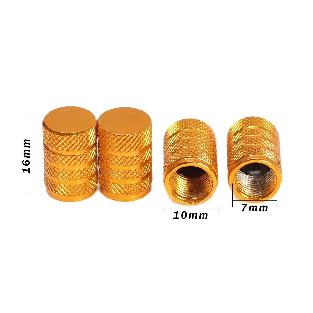 Set of 4 Premium Aluminum Alloy Dustproof Tire Valve Caps for Vehicles and Bicycles