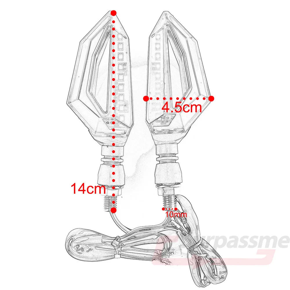 Пара мотоциклетных поворотников, светодиодный, универсальный, янтарный, гибкий, мигалка, индикаторы, мигалка, лампа ATV, аксессуары для мотокросса